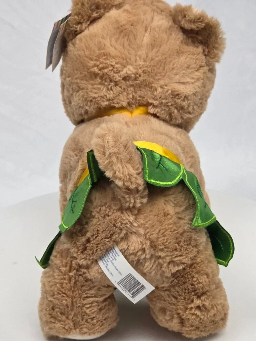 Plush Tan & White Hug Me Beach Dog Plush 11” With Tutu And Flower Collar